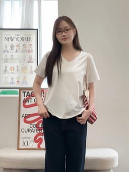 Thumbnail Áo thun dáng rộng cổ V BIGSIZE (55kg đến 95kg) – 25HYAP087 - [BU Bigsize Young] 1