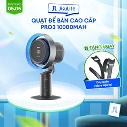 Thumbnail Quạt để bàn cao cấp Jisulife Pro3 | Pin 10000mAh | Sử dụng tới 9 giờ | Màn hình LED hiển thị năng lượng gió |BH 12 tháng 1