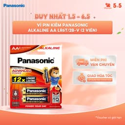 Thumbnail Pin Panasonic Alkaline AA LR6T/2B-V (Vỉ 2 viên) – Hàng Chính Hãng 1