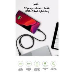 Thumbnail Cáp sạc nhanh USB-C to Lightning BOOST CHARGE Belkin 30W vỏ nhựa bền bỉ, chứng nhận MFi 1