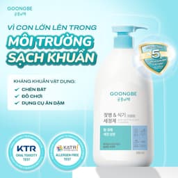 Thumbnail Combo 2 Nước Rửa Bình Sữa Và Chén Bát Kháng Khuẩn Đậm Đặc, Thành Phần Thiên Nhiên - GOONGBE Chính Hãng 1