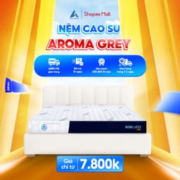 Thumbnail Nệm Cao Su Hoạt Tính Aroma Grey, 100% Cao Su Thiên Nhiên, Kháng Khuẩn, Chống Nấm Mốc, Bảo Hành Xẹp Lún 10 Năm 1
