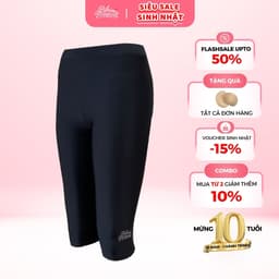 Thumbnail Quần bơi Nữ BIKINI PASSPORT dáng lửng có logo - màu Đen - BS1014_BL 1
