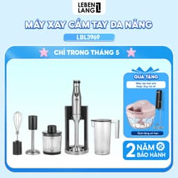 Thumbnail Máy xay sinh tố cầm tay đa năng Lebenlang LBL3969,nhiều đầu thay, 1200W,lưỡi dao inox, 7 mức độ xay 1