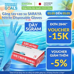 Thumbnail Găng tay cao su Saraya Nitrile Loại Dày 5Gram Không Bột, dùng trong chế biến thực phẩm, làm đẹp, vệ sinh - 100 cái/hộp 1