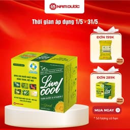 Thumbnail Bột sủi thanh nhiệt Livecool Nam Dược hương dưa gang hộp 6 góix7g hỗ trợ giảm nhiệt miệng nóng trong 1
