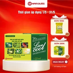 Thumbnail Bột sủi thanh nhiệt Livecool Nam Dược hương dưa gang hộp 10góix7g hỗ trợ giảm nhiệt miệng nóng trong 1