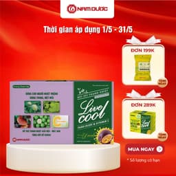 Thumbnail Bột sủi thanh nhiệt Livecool Nam Dược hương chanh dây(10 góix7gr) hỗ trợ giảm nhiệt miệng,nóng trong 1