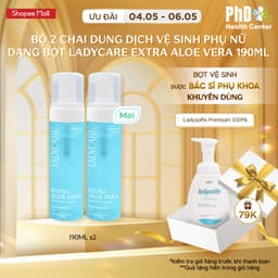 Thumbnail Combo 2 Dung Dịch Vệ Sinh Phụ Nữ Dạng Bọt Ladycare Extra Aloe Vera Da Nhạy Cảm, Duy Trì pH 190ml 1