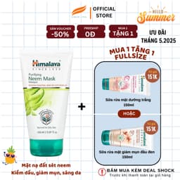 Thumbnail Mặt nạ đất sét lá neem loại bỏ mụn, bã nhờn và mờ thâm Himalaya Neem Face Pack 150ml 1