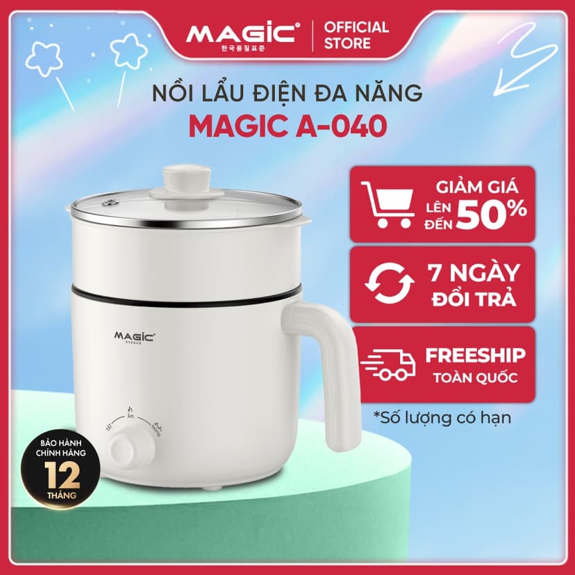 Ảnh Nồi lẩu điện đa năng Magic A-040, dung tích 1.3L, công suất 600W, bảo hành 12 tháng 1