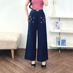 Thumbnail Quần Jean Nữ 𝐂𝐂𝐇𝐀𝐓 Dáng Suông Chữ K Trang Trí Túi Chất Liệu Jeans Cao Cấp 15GDJ2020ST 3