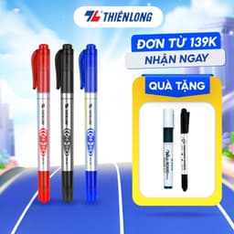Thumbnail Combo 5/10/20 Bút lông dầu 2 đầu bút Thiên Long PM-04 bám dính tốt trên các vật liệu: Giấy, gỗ,nhựa, thủy tinh, gốm, sứ 1