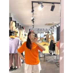 Thumbnail Áo Thun BOO Unisex Cotton oversized icon logo màu cam 1