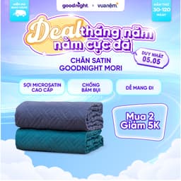 Thumbnail Chăn Goodnight Mori Mềm Mịn Thoáng Mát, Màu Đơn Sắc Nhẹ Nhàng Kháng Khuẩn Tự Nhiên 160x200cm Vua Nệm 1