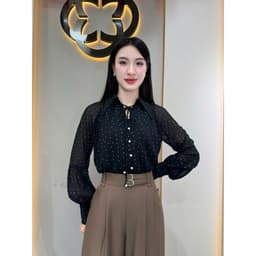 Thumbnail Áo Sơ Mi Nữ 𝐂𝐂𝐇𝐀𝐓 Kiểu Tay Zaclang Chất Liệu Chiffon Cao Cấp 15FDH5003ST 1