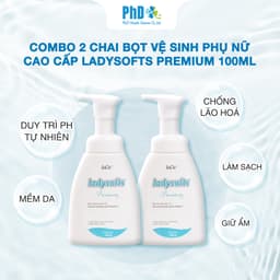 Thumbnail Combo 2 Chai Dung Dịch Vệ Sinh Phụ Nữ Dạng Bọt Ladysofts Premium Duy Trì Độ pH Tự Nhiên 100ml 2