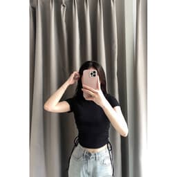 Thumbnail Áo Thun BOO Form Babytop Fit Rút dây thêu logo dáng ngắn chất liệu thun tăm co dãn 2