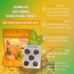 Thumbnail Viên ngậm thảo mộc Lagica làm giảm ho, giảm đau họng do viêm họng (10 viên/hộp hoặc 10 viên/túi) 2