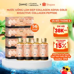 Thumbnail Combo 4 Hộp Nước Uống Làm Đẹp Collagen ADIVA Gold (56 Chai)- Giúp Làn Da Căng Mịn, Giảm Nếp Nhăn Và Chống Lão Hóa 1