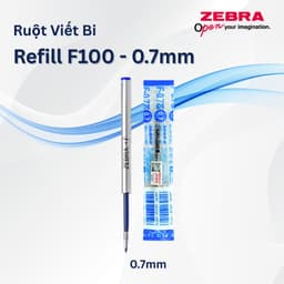 Thumbnail Ruột Viết Bi F100 Zebra Pen Thay Thế  - Kích thước ngòi 0.7 mực xanh [Chính Hãng] 1