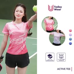 Thumbnail Áo thun thể thao nữ chạy bộ Active Tee thấm hút chơi cầu lông bóng bàn tập gym Today U Wear 1