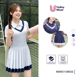 Thumbnail Váy tennis pickleball thể thao Mercy Dress Today U Wear cổ polo tặng kèm quần bảo hộ, chất liệu cao cấp thoải mái 1
