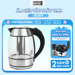 Thumbnail Ấm siêu tốc 1.8 lít bình thủy tinh LEBENLANG từ Đức gồm lõi lọc trà bằng inox, bảo hành 2 năm - LBE2819 1