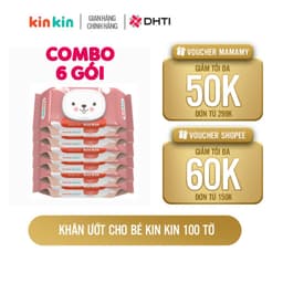 Thumbnail Khăn ướt trẻ em Kin Kin combo 6 gói 100 tờ, tiết kiệm cho mẹ - an toàn cho bé 2