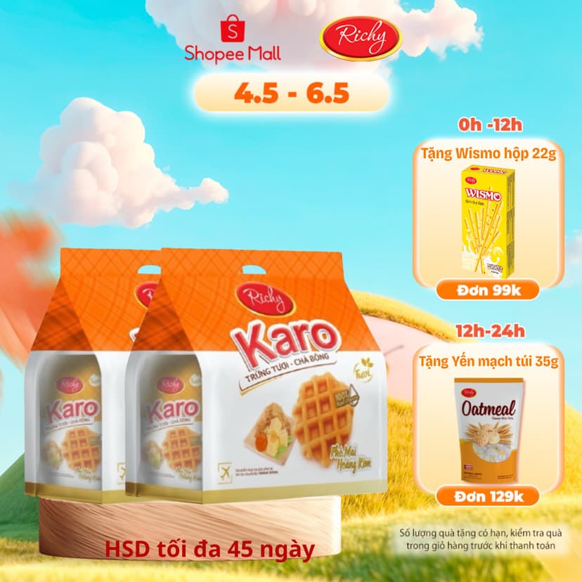 Ảnh Combo 2 bịch bánh Richy Karo phô mai và sợi gà truyền thống 1