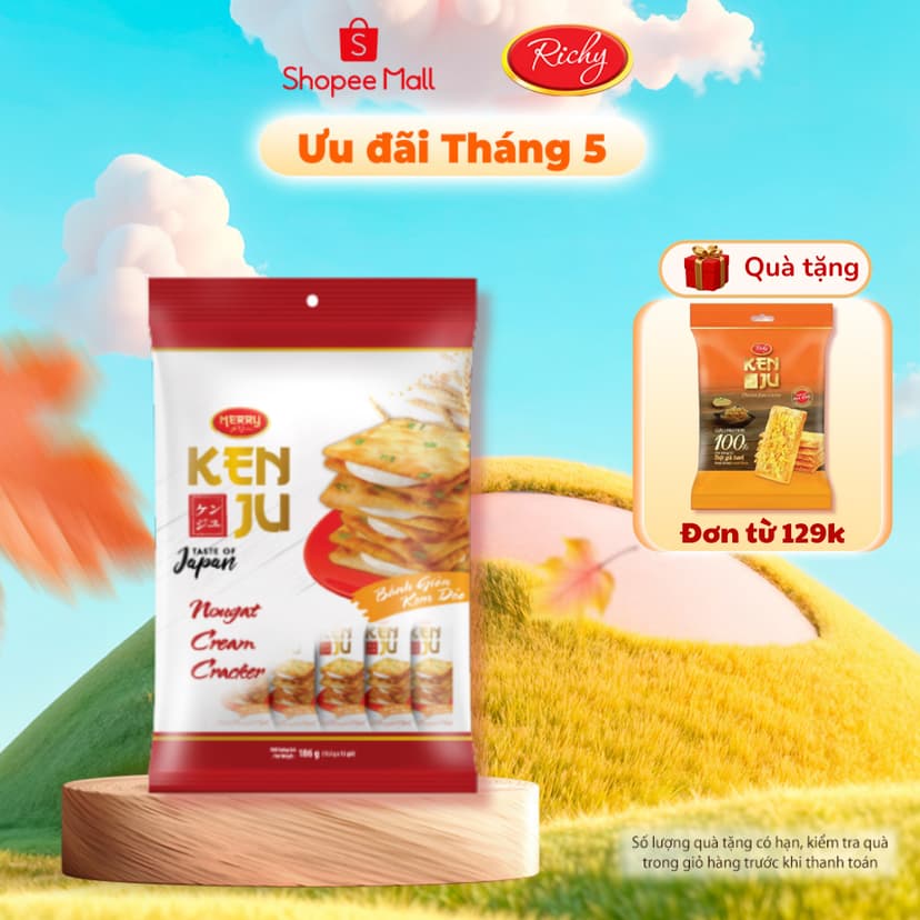 Ảnh Bánh Richy Kenju quy hành kem dẻo túi 186g 1