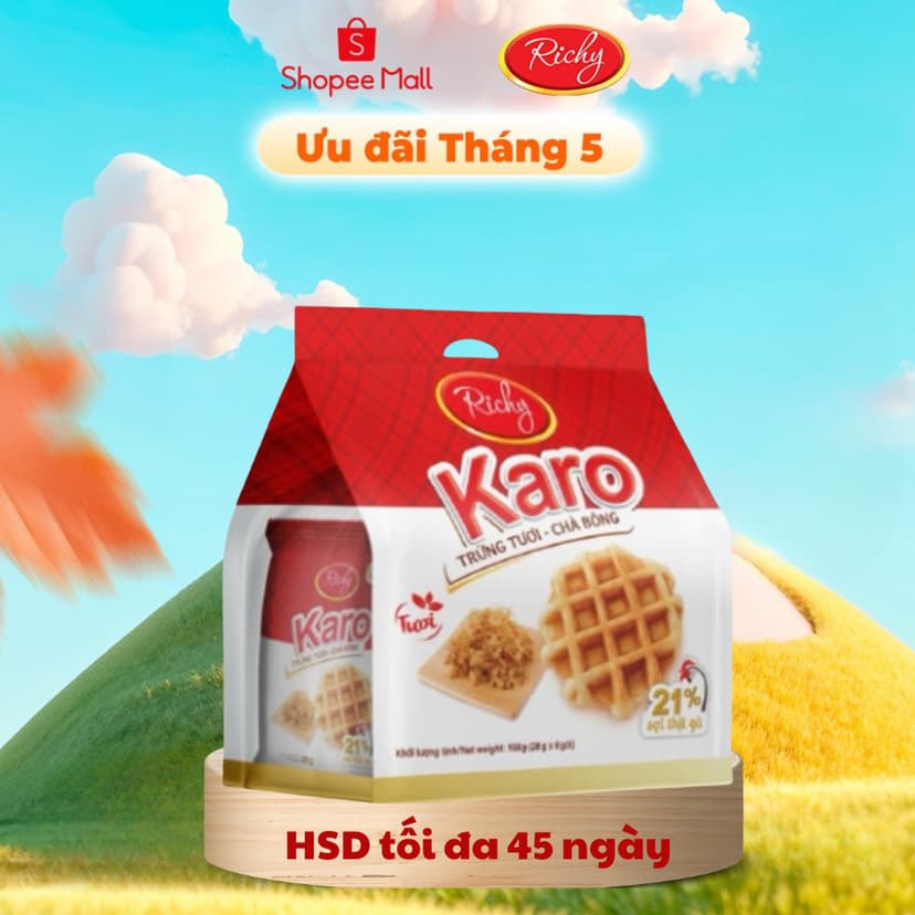 Ảnh Bánh tươi Richy KARO bịch 6 chiếc (26g/chiếc) 1