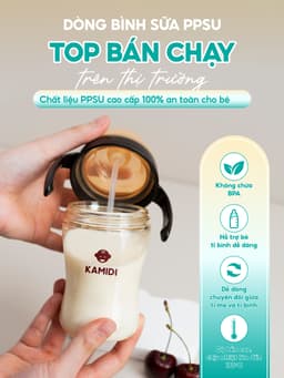 Thumbnail Bình Sữa Kamidi Chất Liệu PPSU Cao Cấp An Toàn Cho Bé Sơ Sinh Chống Sặc Và Đầy Hơi Hiệu Quả Bé Ti Được Mọi Tư Thế 2