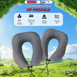 Thumbnail Combo 2 Gối kê cổ Dofia chữ U cao su non vải sợi spandex cho êm ái và thoáng mát - Hàng chính hãng 1