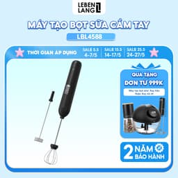 Thumbnail Máy đánh trứng đánh bọt cafe cầm tay mini Lebenlang LBL4588, 2 tốc độ, sạc pin usb - chính hãng 1