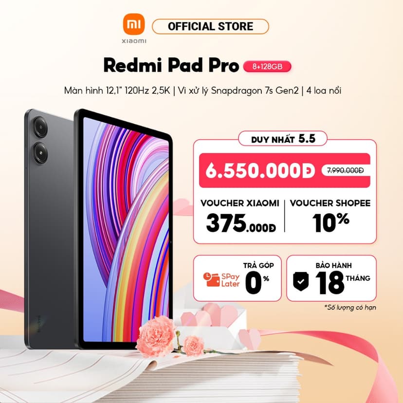Ảnh Máy tính bảng Redmi Pad Pro (8+128GB) | Màn hình 12,1" 120Hz 2,5K | SD 7sGen2 | Pin 10000mAh 1