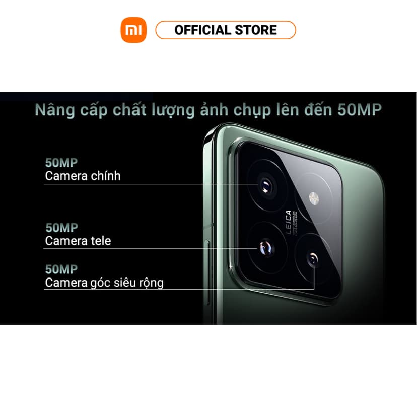 Ảnh Điện thoại thông minh Xiaomi 14 (12+256GB) | Màn hình 6.36" AMOLED 120Hz | Camera Leica | Ligh Fushion 900 | SD® 8Gen3 4