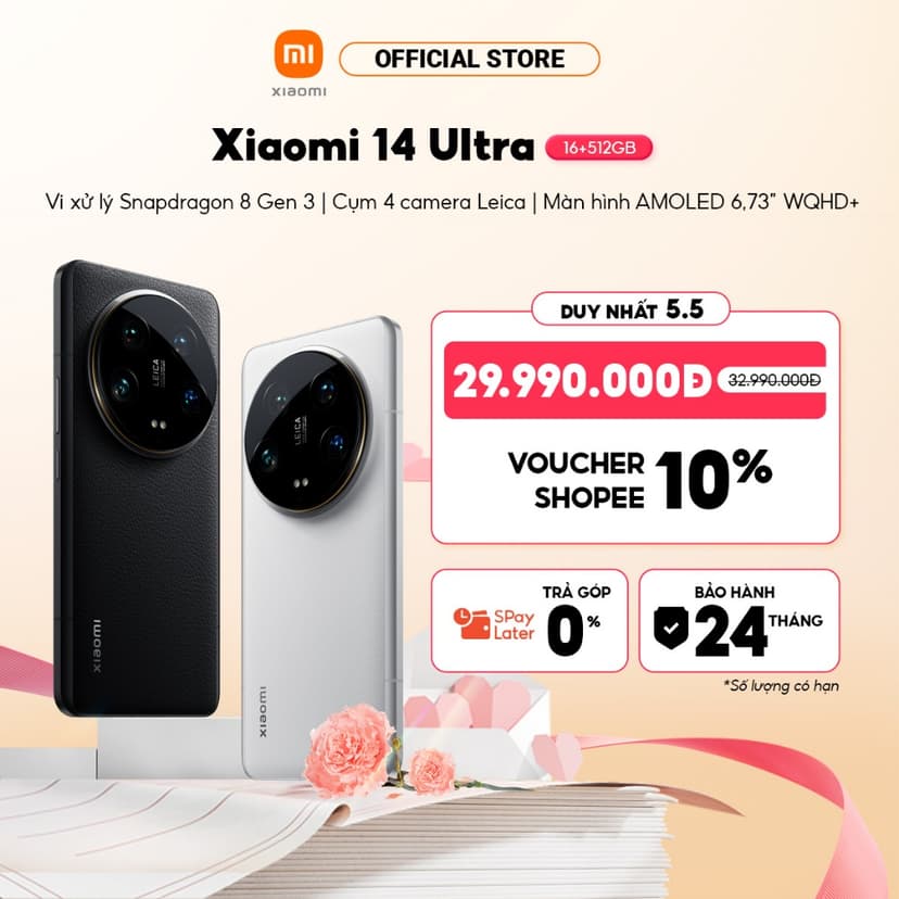 Ảnh Điện thoại thông minh Xiaomi 14 Ultra (16+512GB) | Màn hình 6.73" WQHD+ AMOLED 120Hz | Camera Leica | Snapdragon® 8Gen3 1