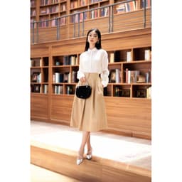 Thumbnail De Leah - Áo Sơ Mi Cổ Đức & Chân Váy Midi Xếp Li - Thời Trang Thiết Kế 2