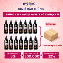 Thumbnail Thùng 55 Chai Xịt Xả Vải HygienC Plus 100ml/Chai - Xịt Thơm Quần Áo Lưu Hương Tới 24H 1