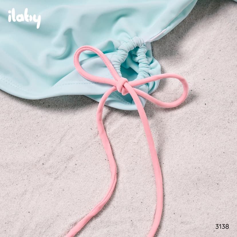 Ảnh Bộ đồ bơi bé gái ILABY bộ bơi Mermaid Pony chất liệu thun lạnh gồm áo dài tay kèm chân váy [3138] 4