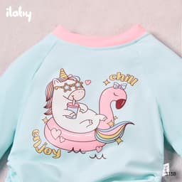 Thumbnail Bộ đồ bơi bé gái ILABY bộ bơi Mermaid Pony chất liệu thun lạnh gồm áo dài tay kèm chân váy [3138] 3