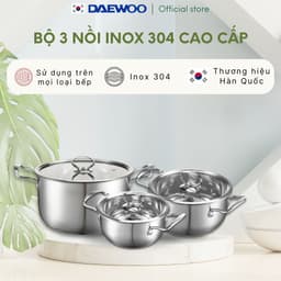 Thumbnail Nồi inox bếp từ 5 đáy, inox 304 cao cấp siêu bền Daelux (18cm,20cm,22cm,24cm) 1