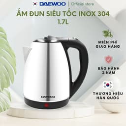 Thumbnail Ấm siêu tốc inox 304 cao cấp đảm bảo an toàn 1.8L Daewoo DWK-S1805 đế xoay 360 độ  - Hàng chính hãng BH 2 năm 1