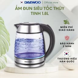 Thumbnail Ấm siêu tốc thủy tinh cao cấp 1.7L Daewoo DWK-GL1803 thiết kế vỏ sò đèn LED độc đáo  - Hàng chính hãng BH 2 năm 1