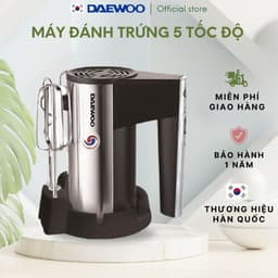 Thumbnail Máy đánh trứng Daewoo DWHM-831S với 5 tốc độ, công suất 250W kèm 4 que inox, bảo hành 12 tháng 1