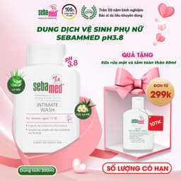 Thumbnail Dung dịch vệ sinh phụ nữ chuẩn cân bằng pH vùng kín Sebamed pH3.8 (200ml) 1