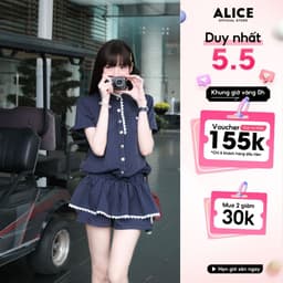 Thumbnail Set Váy Nữ Jumsuit Cổ Tàu Phối Viền Ren ALICE Kèm Quần Short Thiết Kế Chun Eo Chất Tuytsi S631 1