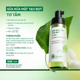Thumbnail Sữa Rửa Mặt Tạo Bọt Tơ Tằm Dưỡng Ẩm Làm Sạch Sâu Cỏ Mềm 150ml 2