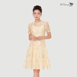 Thumbnail Sunpetal Dress – Đầm Tencel hoa vàng pastel, Đầm công sở nữ IVY moda MS 48T0270 1